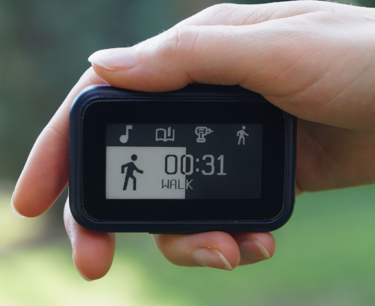 Tiho device with activity buttons